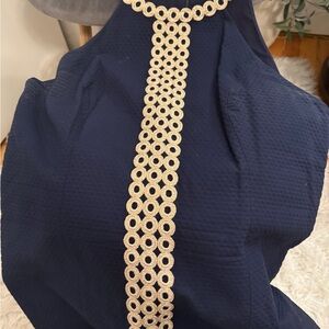 Lilly Pulitzer Navy Dress with Gold Embellishment